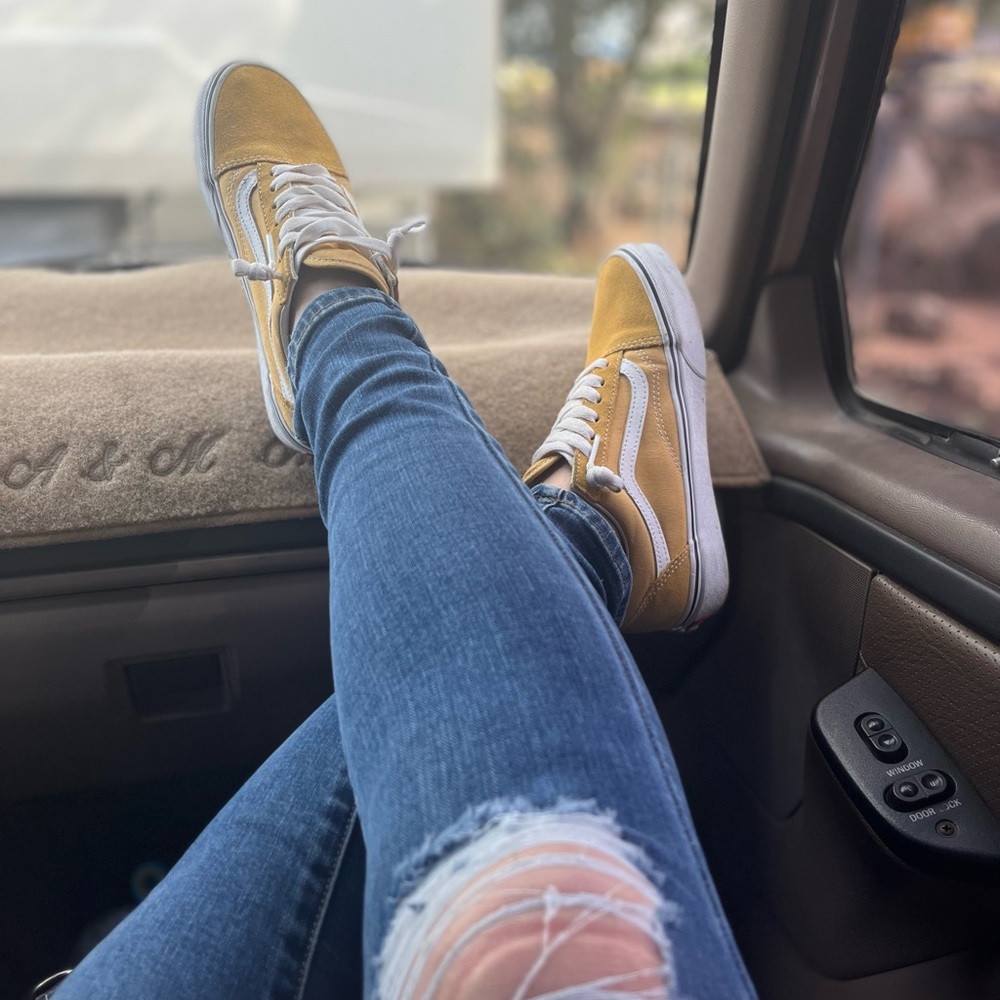 Old skool vans - mustard yellow